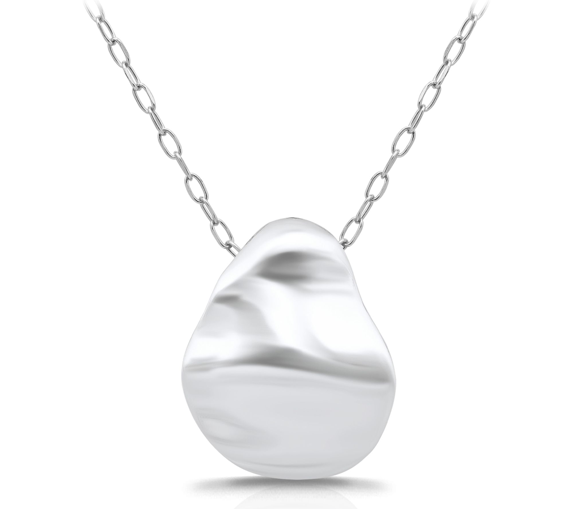 Or Paz Sterling Silver Wavy Disc Design Necklace