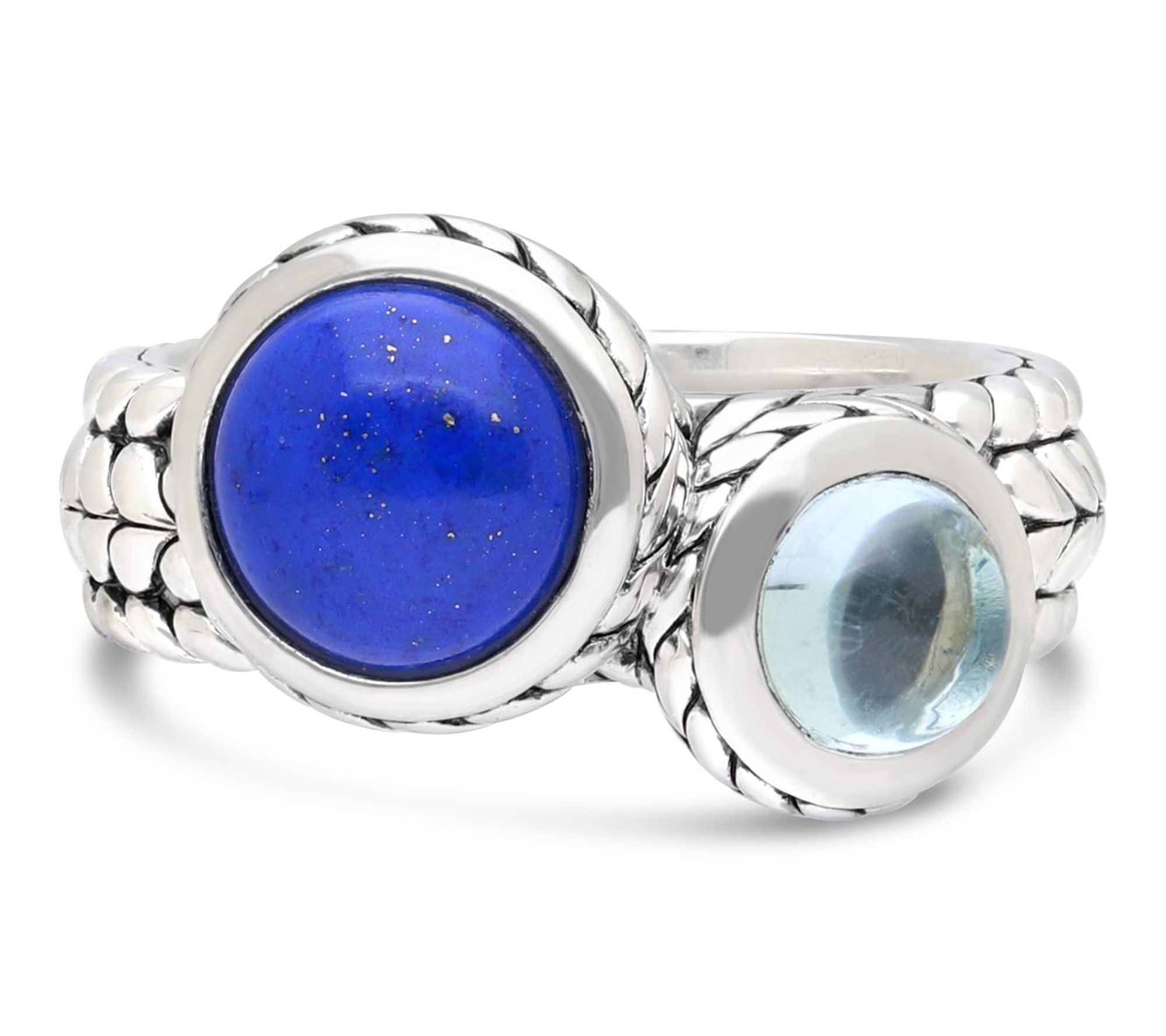 Tiffany Kay Studio Sterling Lapis & Topaz Gumdrop Ring