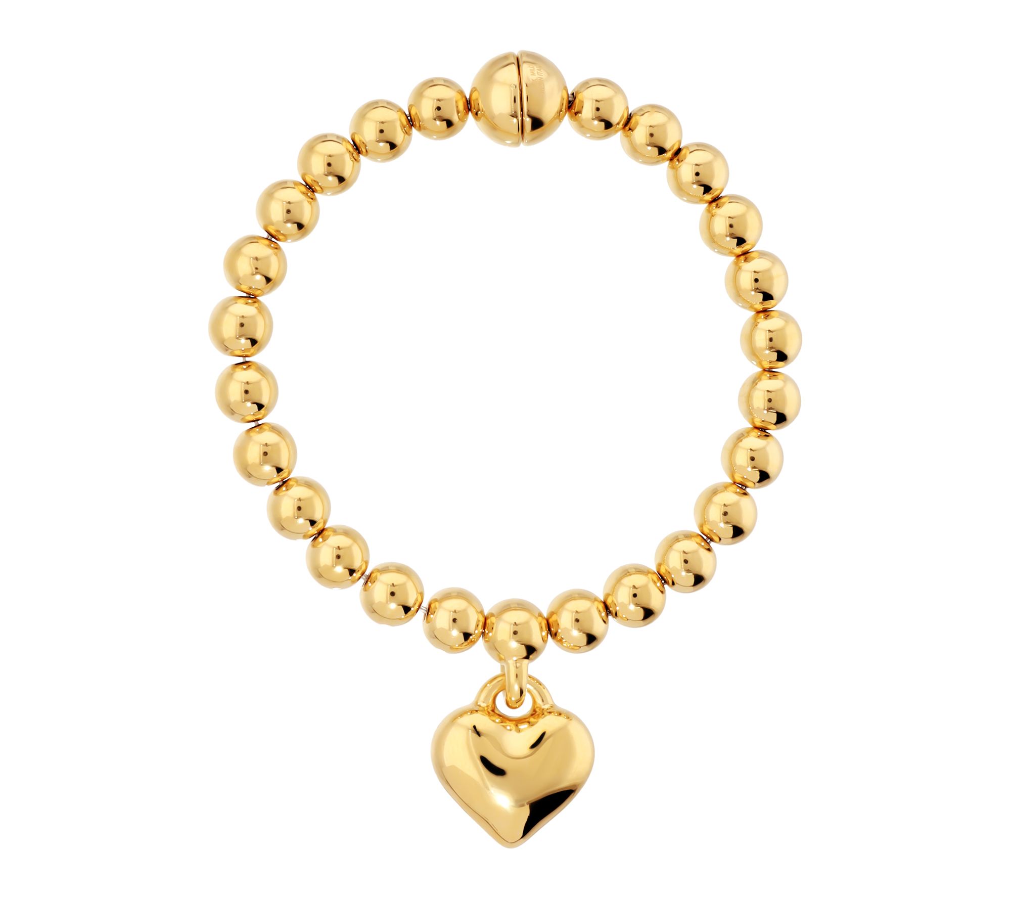 Bellaoro Beaded Heart Magnetic Bracelet, 14K Gold Over Resin
