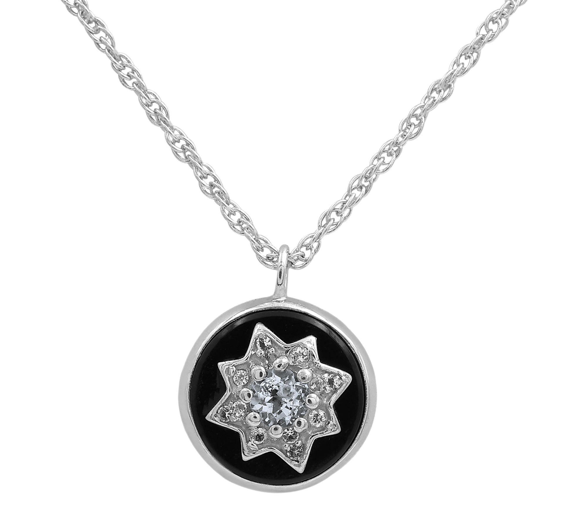 Affinity Gems Zircon & Chalcedony Necklace, 14KGold Plated