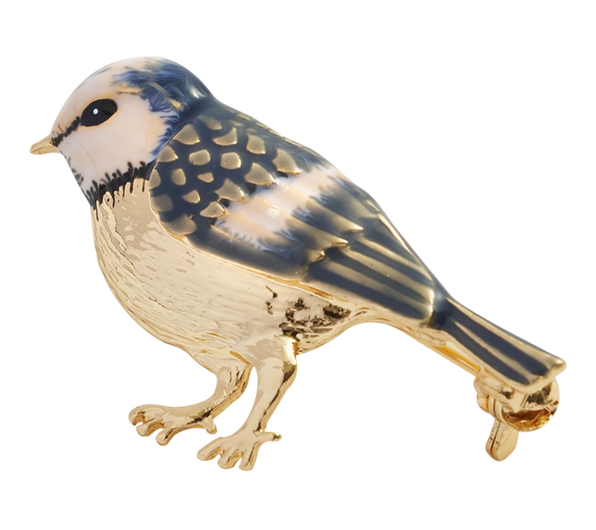 Fable England Enamel Blue Bird Brooch