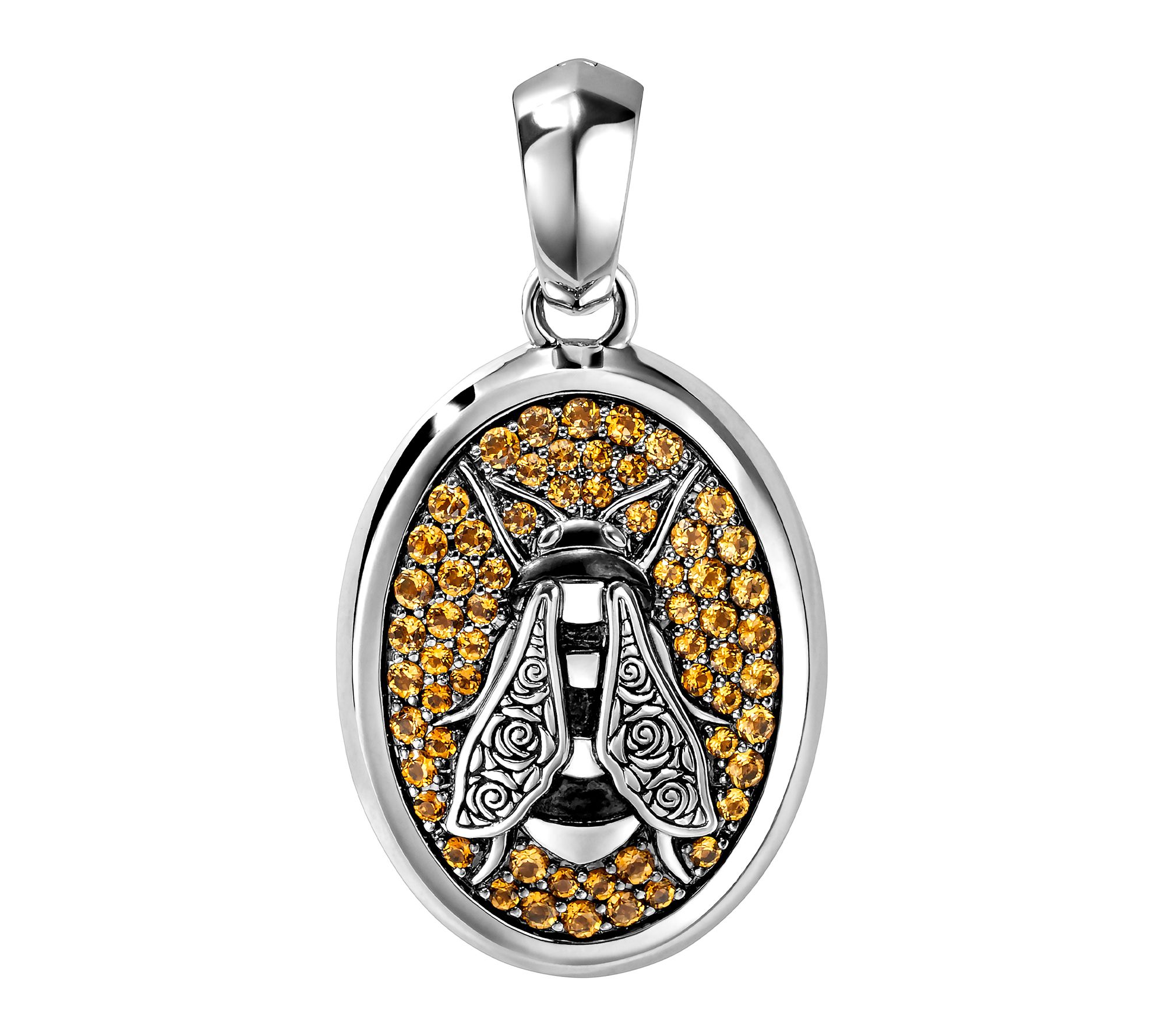 Third Person Sterling Silver Pave Citrine Bee Enhancer