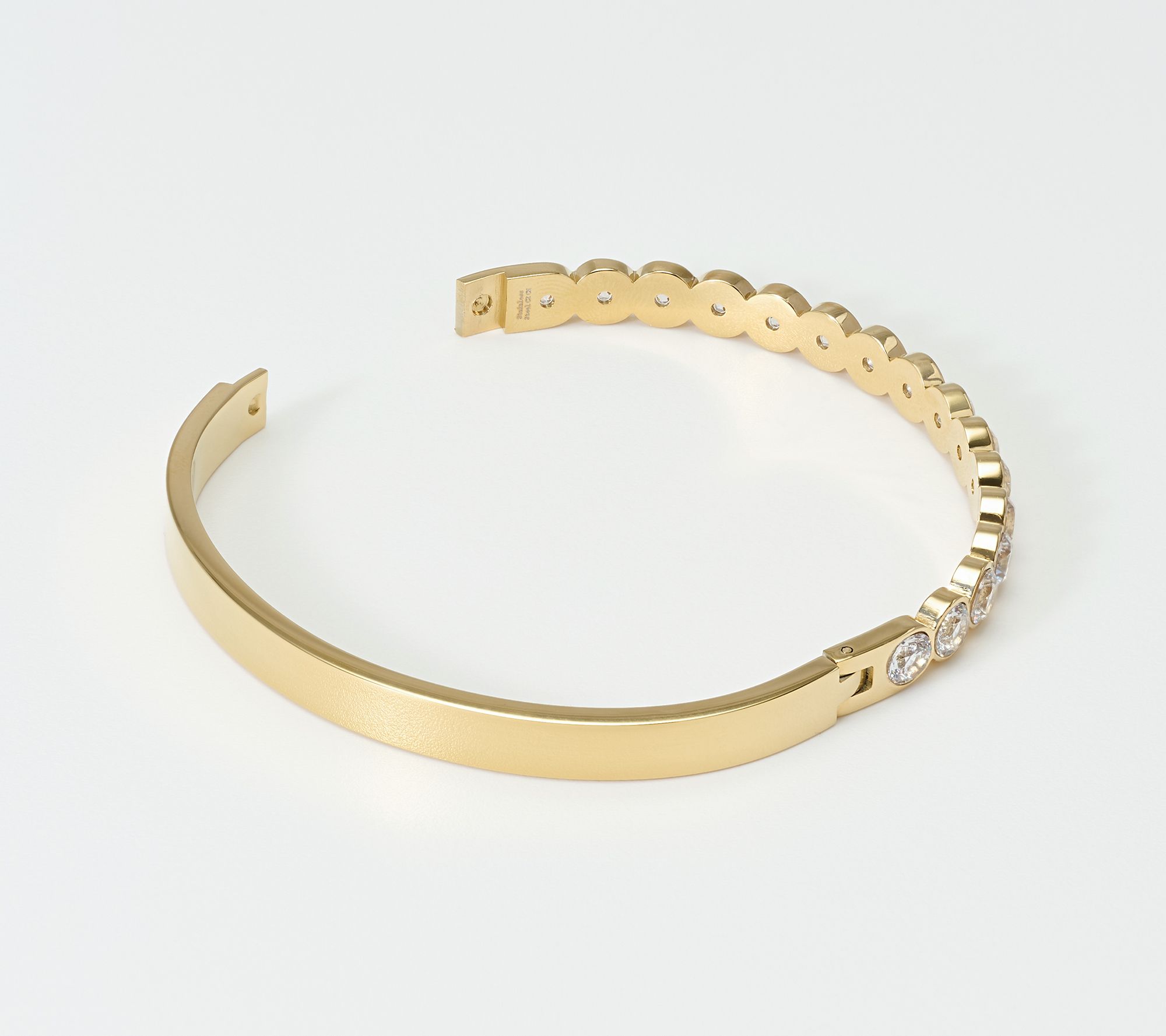 Steel by Diamonique Bezel Set Bangle - QVC.com