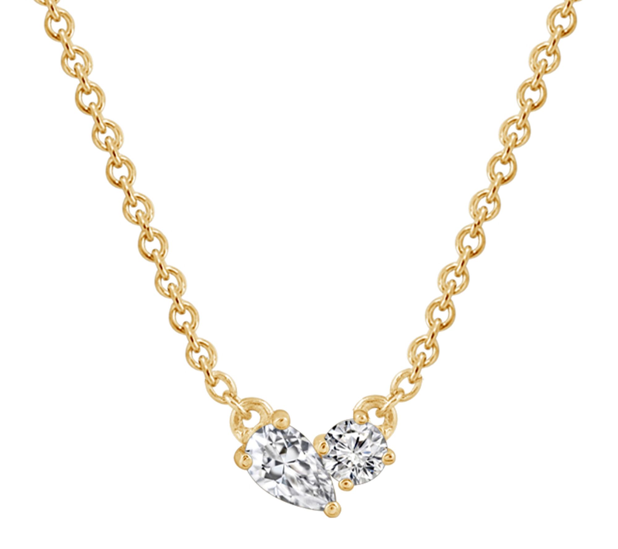 Fire Light 0.35 cttw Lab Grown Diamond Necklace, 14K Plated
