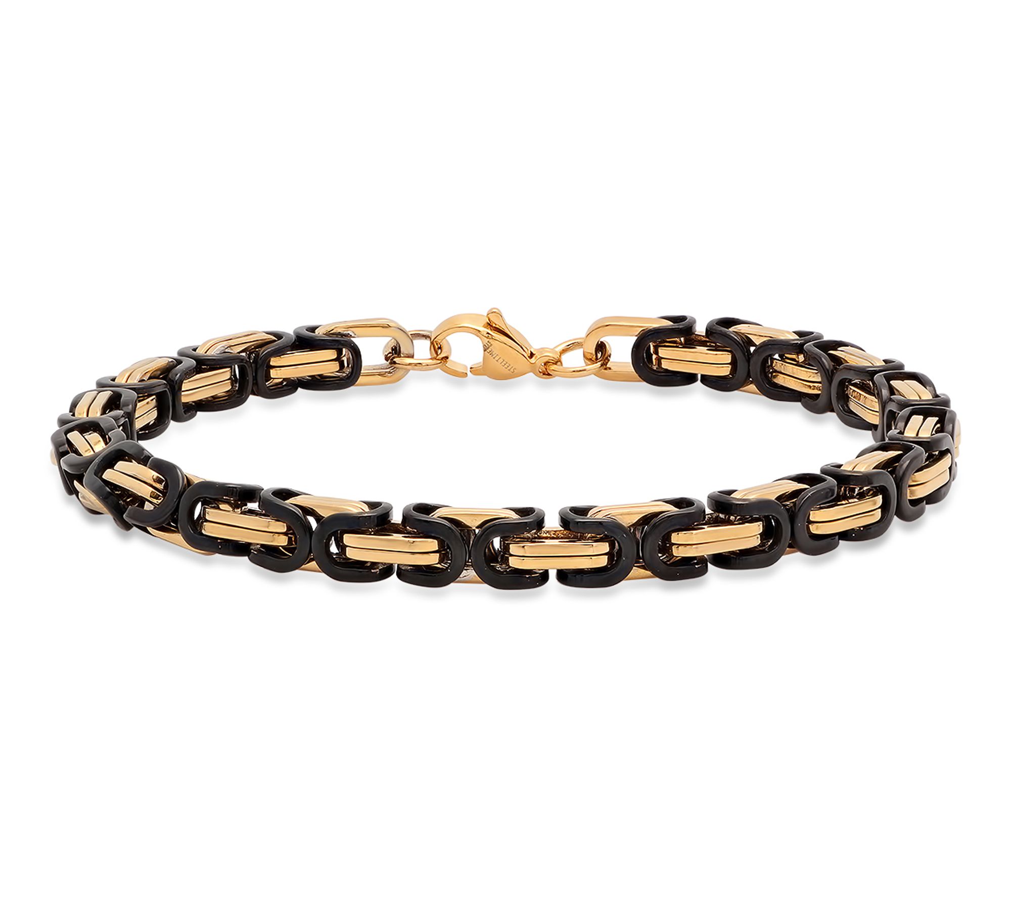 Steel by Design Men's Black Two-Tone Bicycle Ch in Bracelet