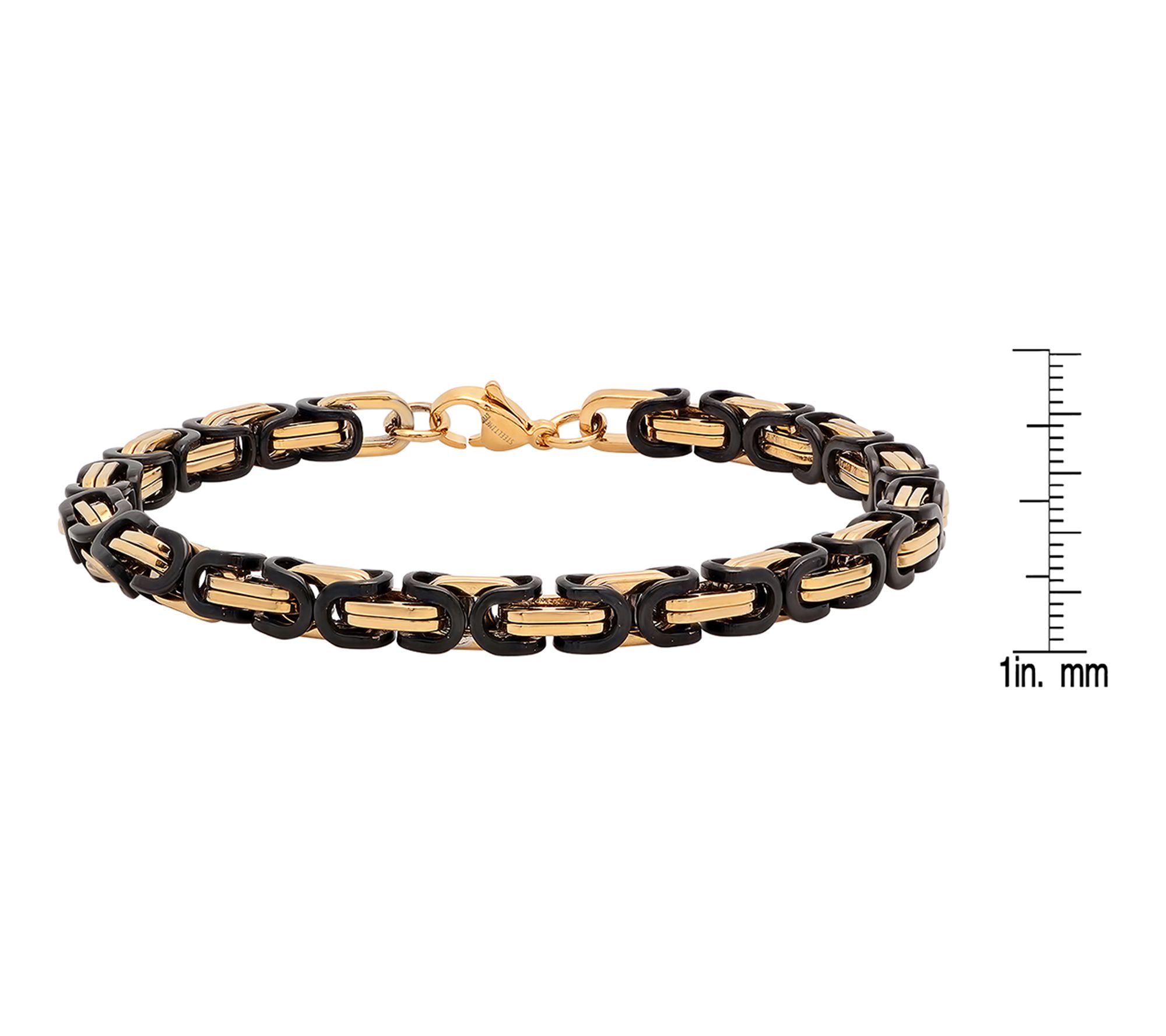 Steel by Design Men's Black Two-Tone Bicycle Chin Bracelet