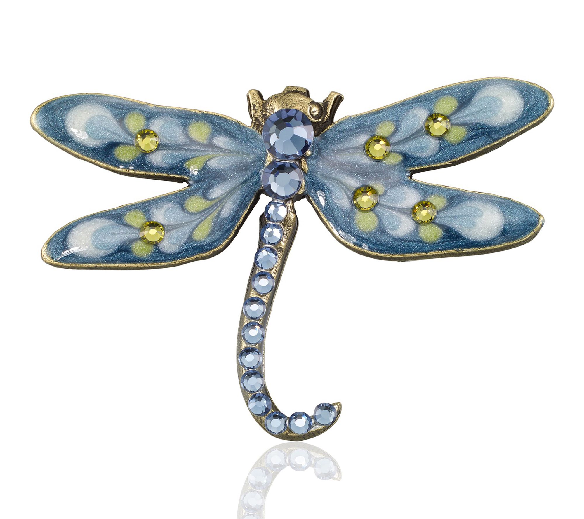 Anne Koplik Denim Blue Willow Dragonfly Brooch