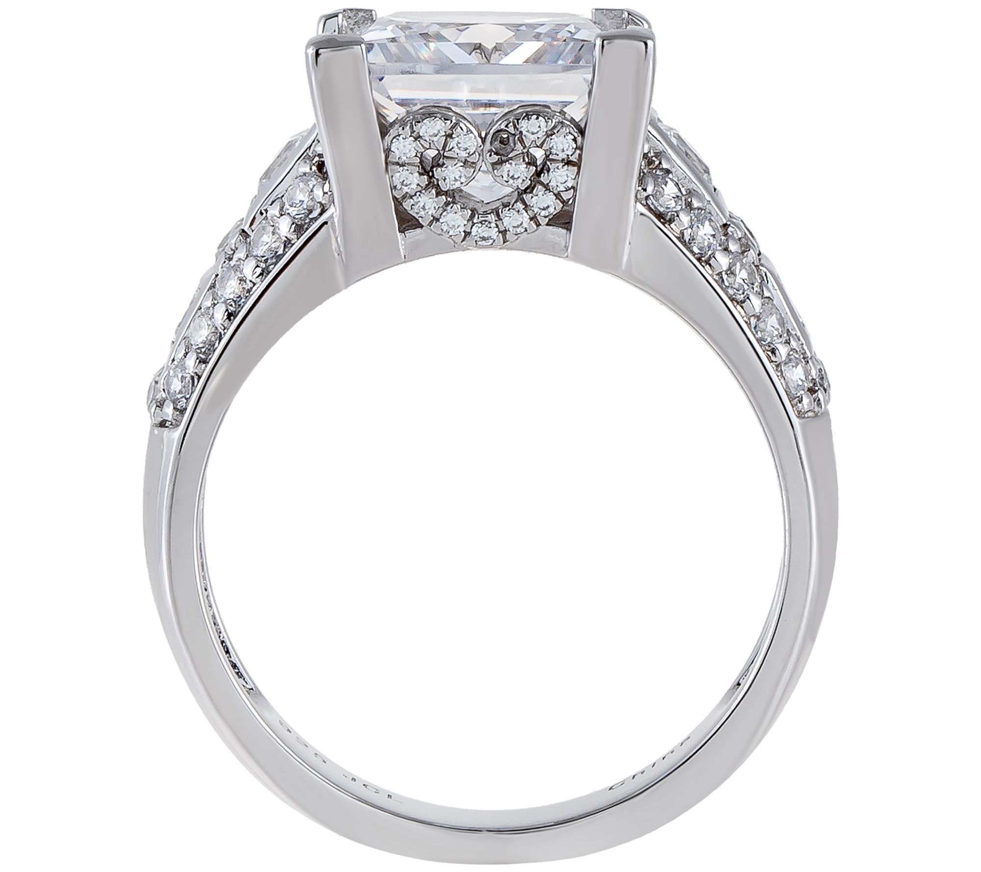 Diamonique 5.80 cttw Princess-Cut Engagement Ring, Sterling - QVC.com