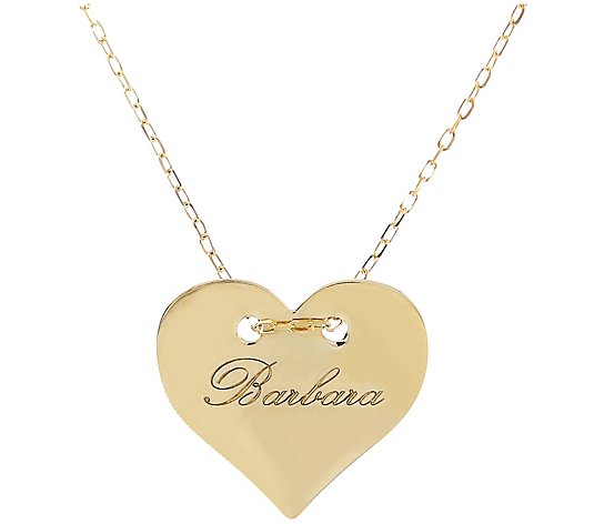 Italian Gold Personalized Heart Necklace, 14K Gold