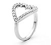 Or Paz Sterling Silver Open Heart Crystal Ring, 1 of 1
