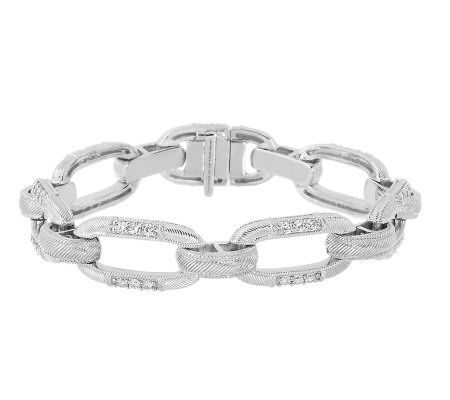 Judith Ripka Textured Statement Diamonique Link Bracelet - QVC.com