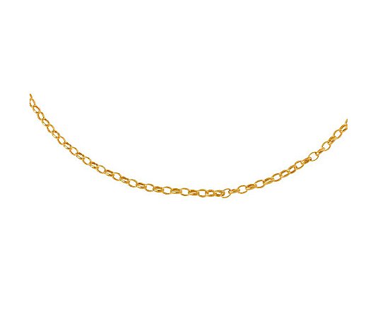 Milor Gold 18" Polished Oval Rolo Link Necklace14K Gold 4.0g
