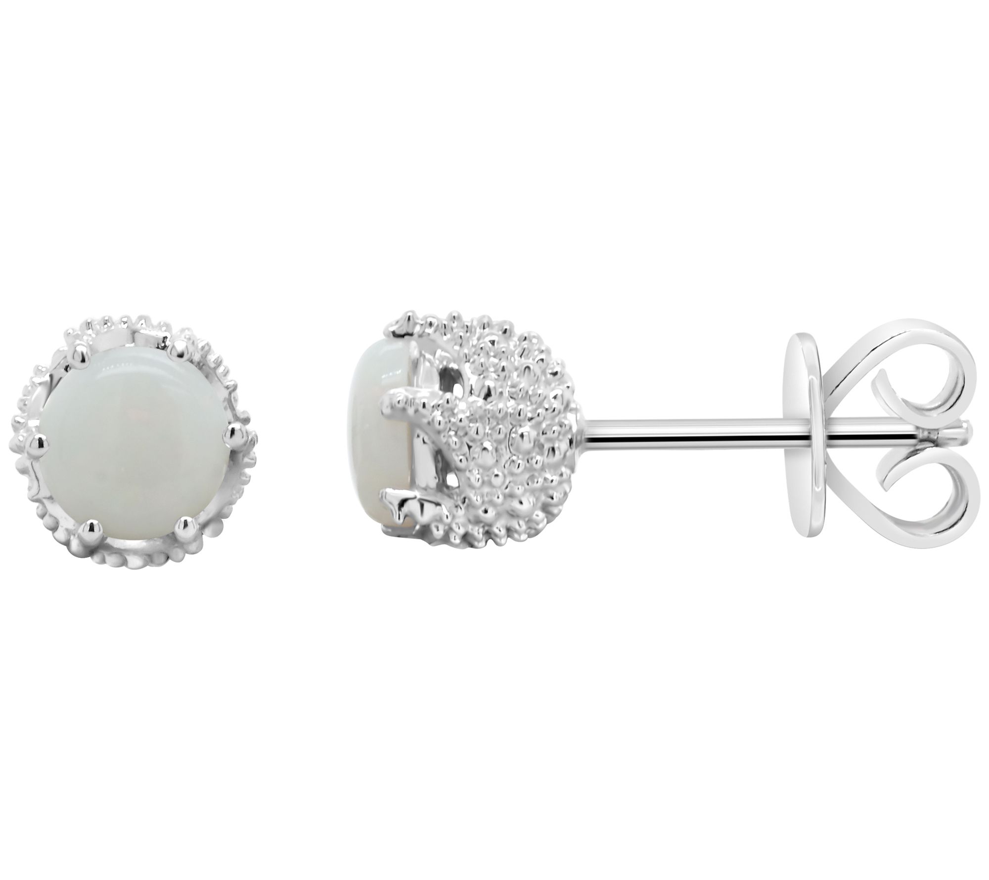 Sterling Round Birthstone Earrings