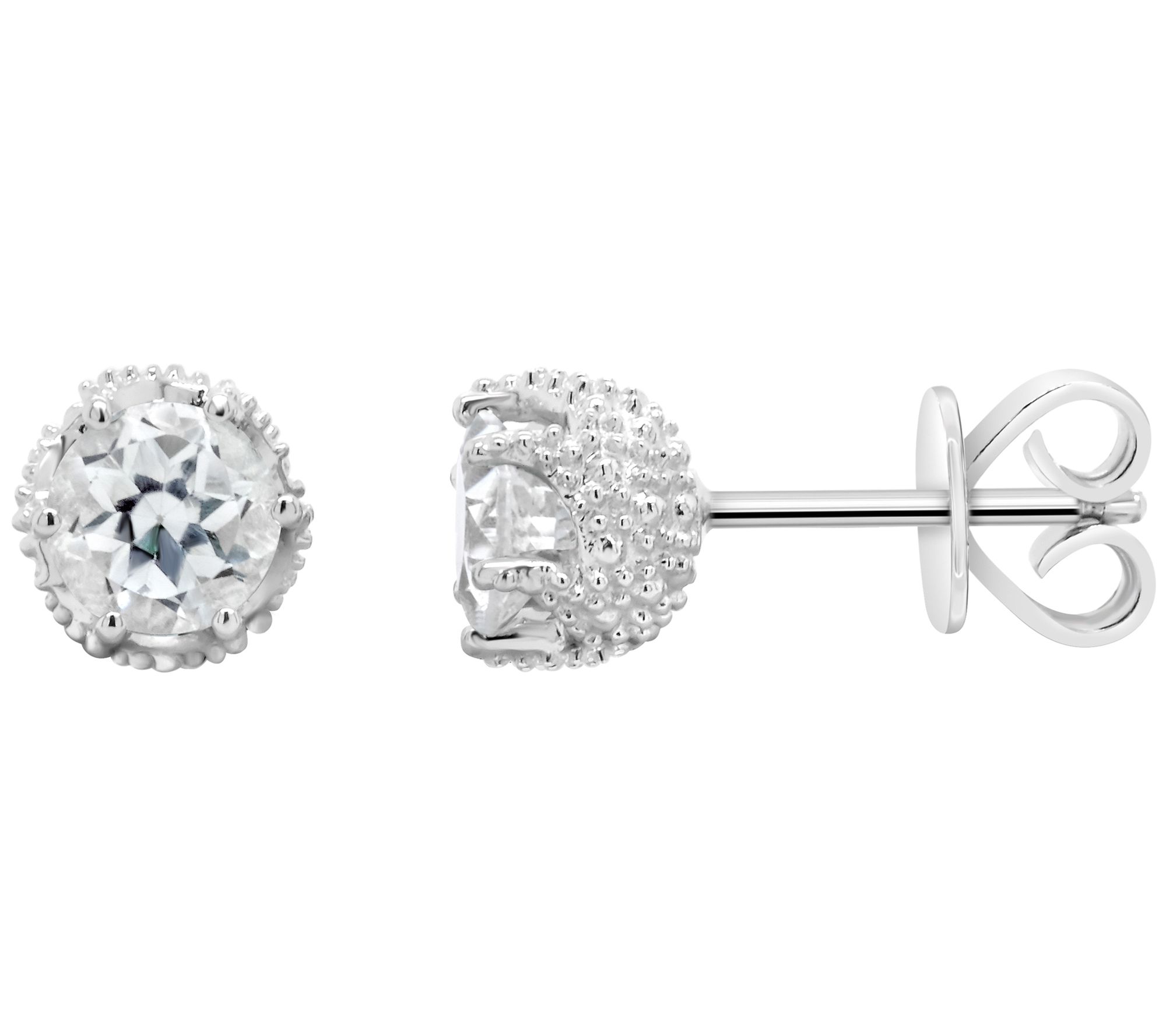 Sterling Round Birthstone Earrings