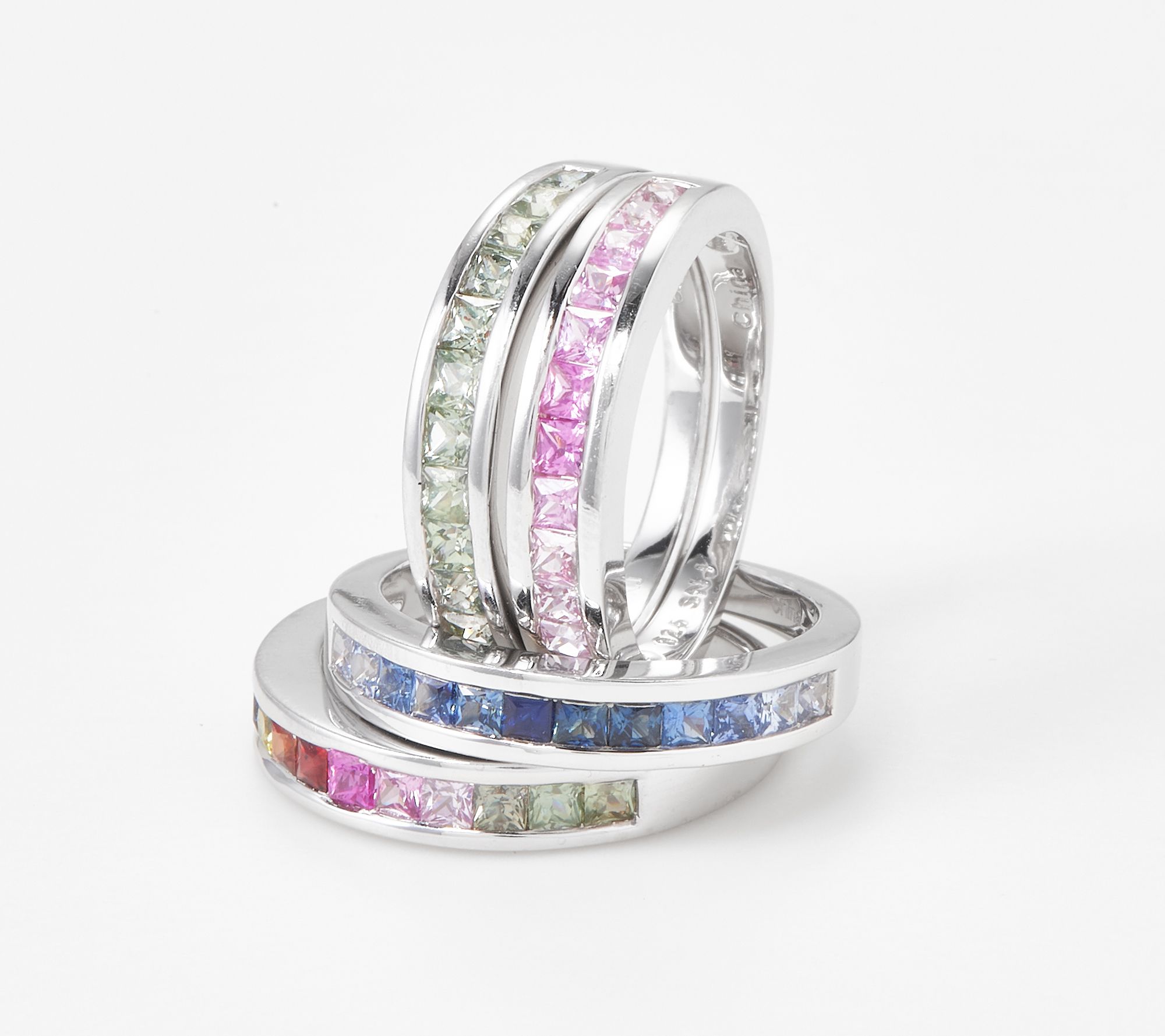 Channel Set Sapphire Band Ring, 0.70 cttw, Sterling Silver - QVC.com