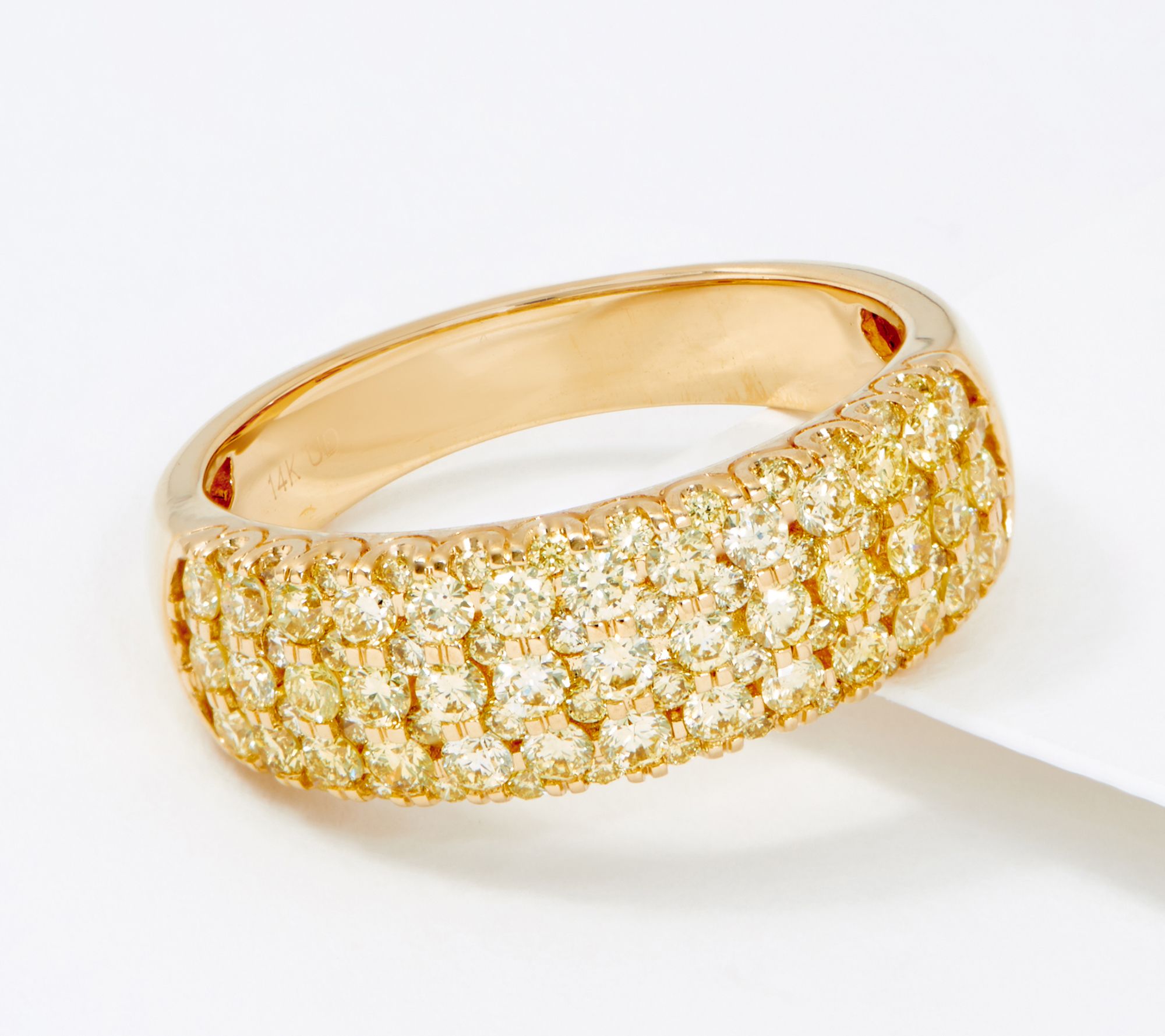 Affinity 14K Gold Natural Yellow Diamond Band Ring, 1.00cttw