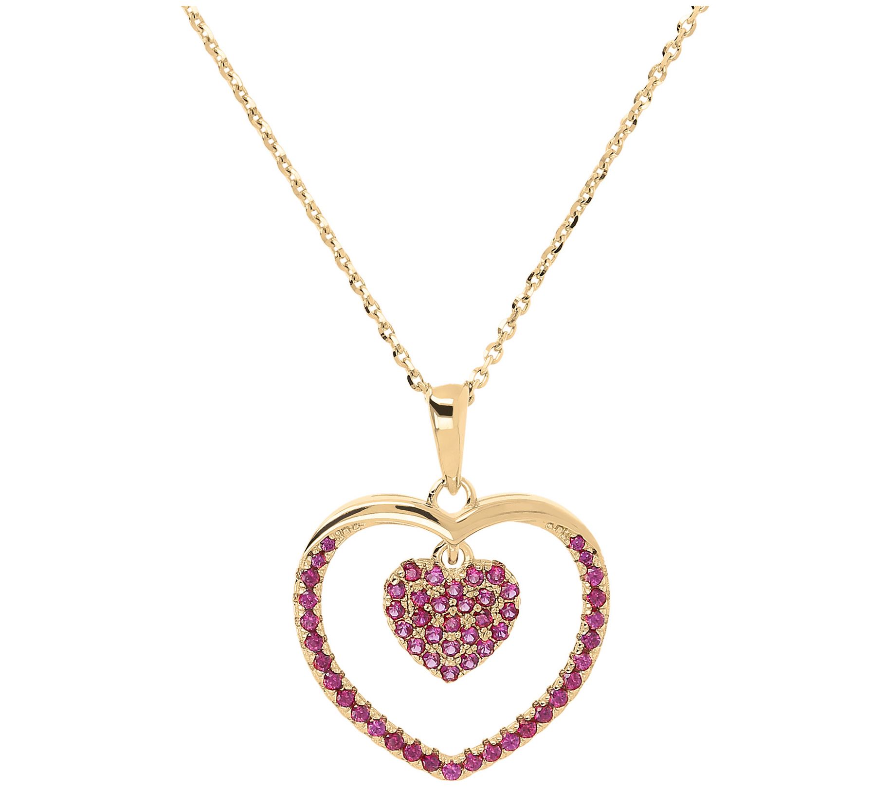 Diamonique 0.50 cttw Heart Pendant w/ Chain, St erling - QVC.com