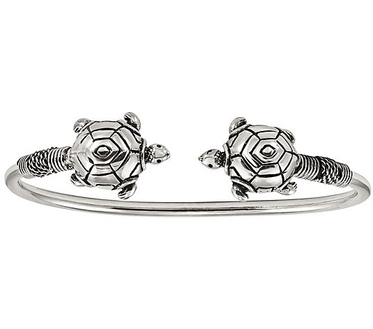 Sterling Turtle Flexible Cuff by Silver Style