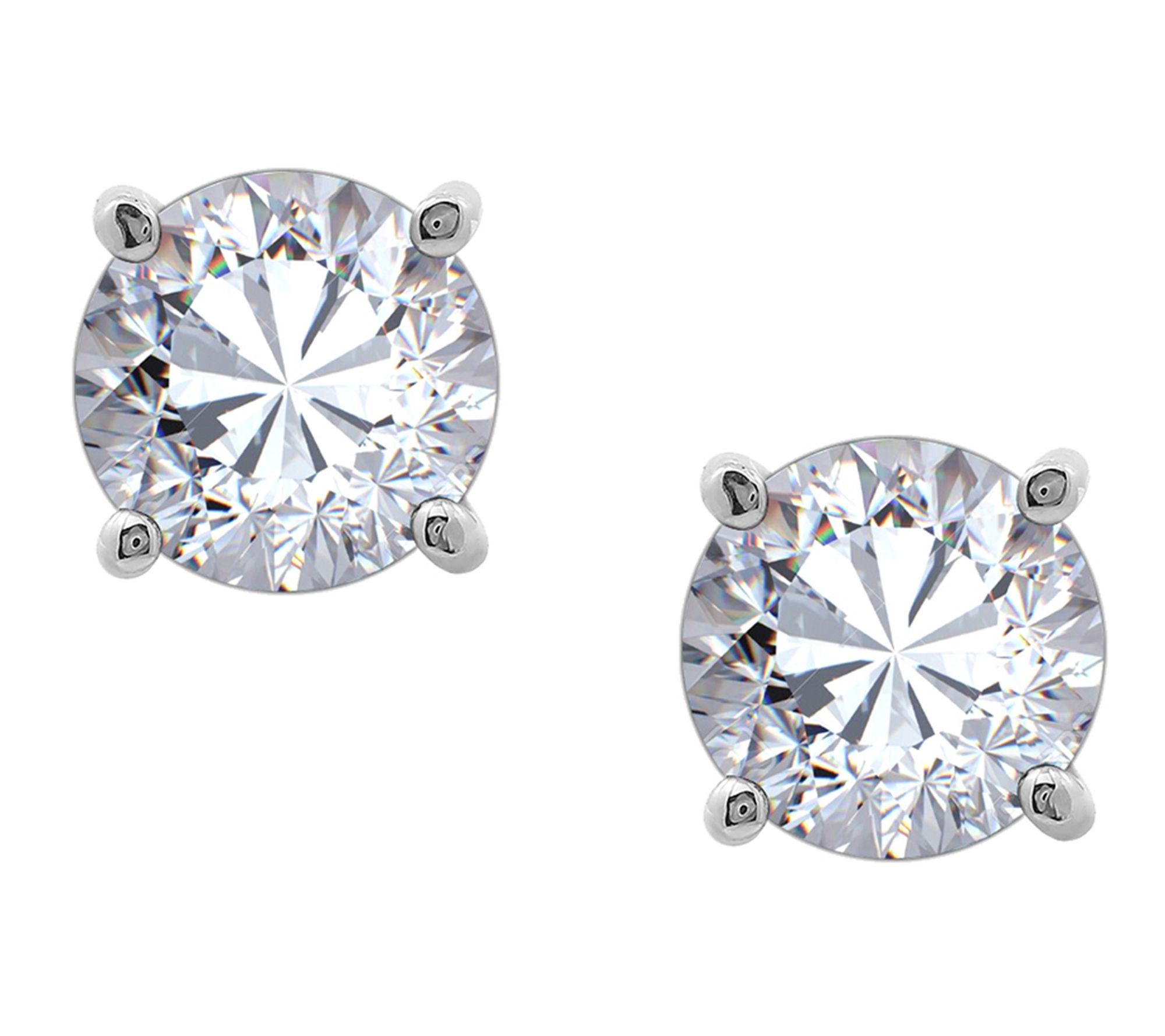 Diamonique Sterling 3.00 cttw Round Stud Earrings