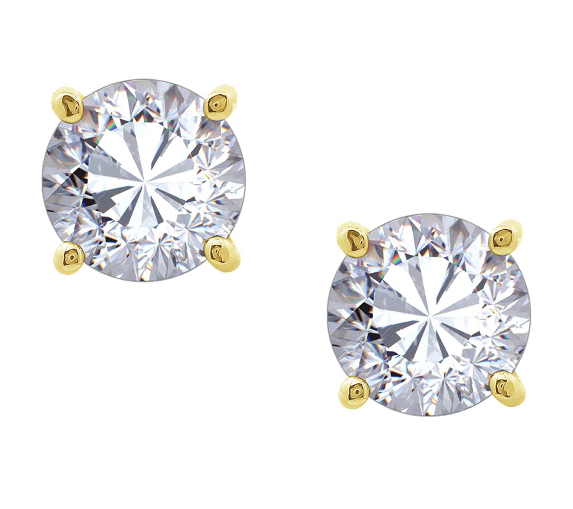 Diamonique Sterling 3.00 cttw Round Stud Earrings