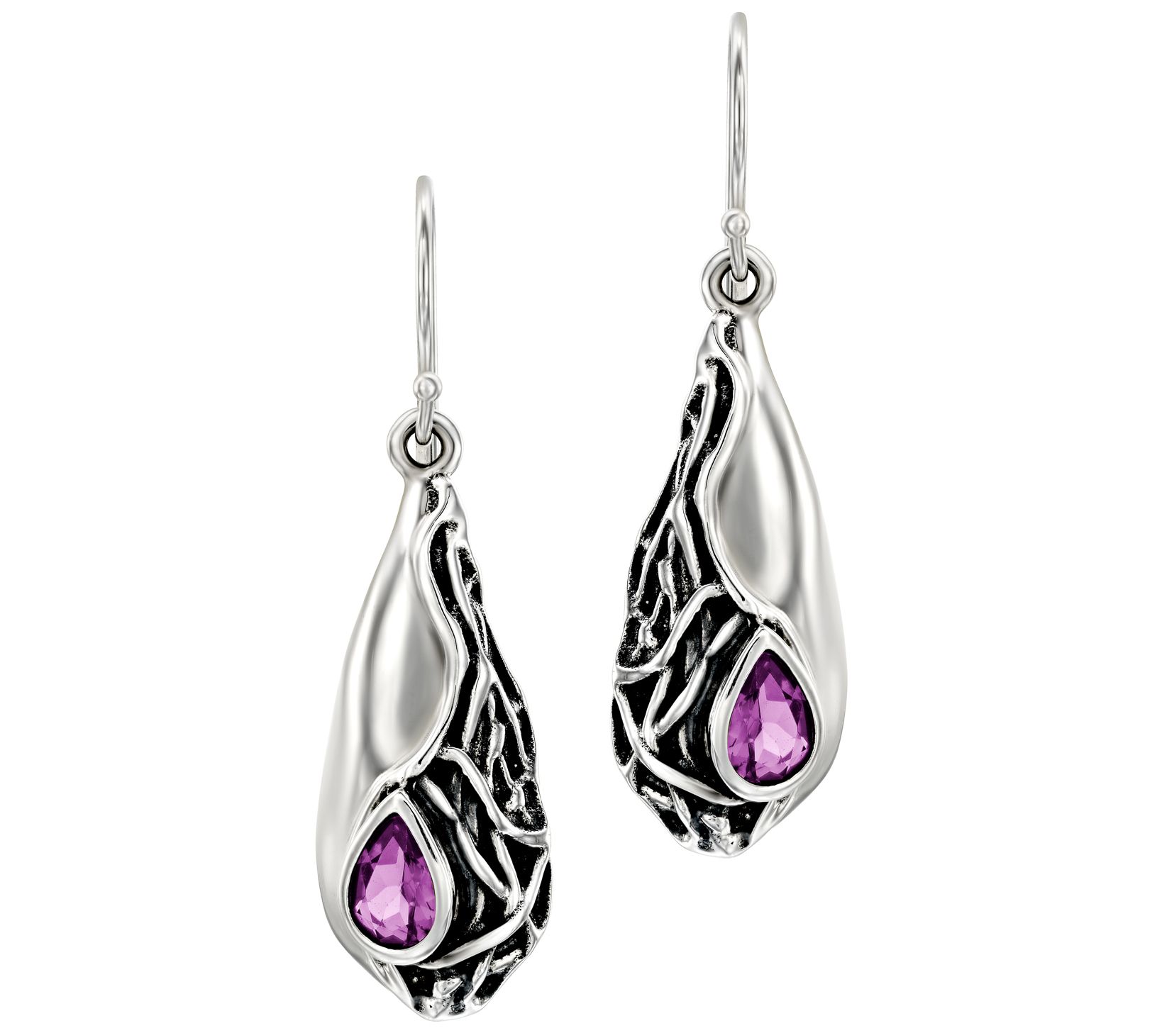 Hagit Sterling Gemstone Drop Earrings