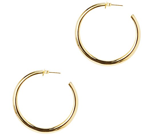 Amorcito 18K Gold Plated 2" Cara Hoop Ea rrings