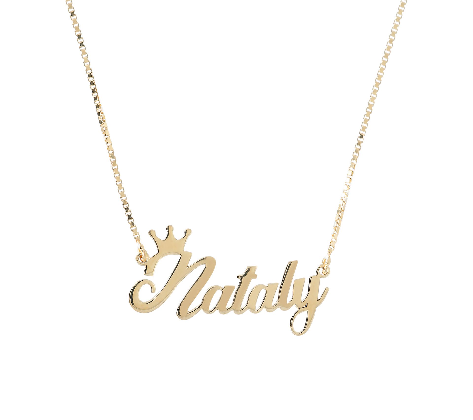 Veronese 18K Clad Personalized Polished Crown N ecklace