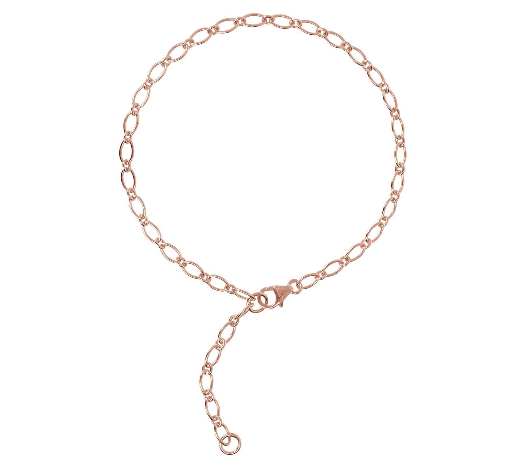 Italian Silver Adjustable Oval Link Anklet