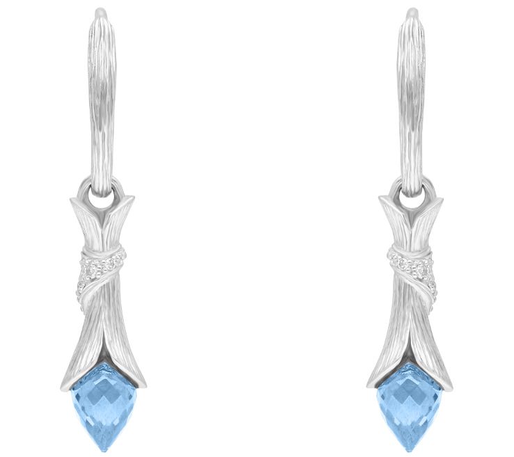 Ariva Sterling Blue Topaz Diamonique Dew Drop Earrings QVC