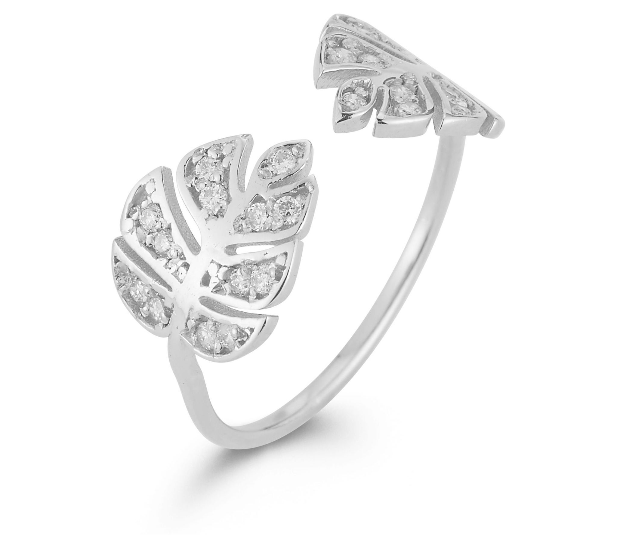 Luminosa Gold Diamond Banana Leaf Wrap Ring, 14K