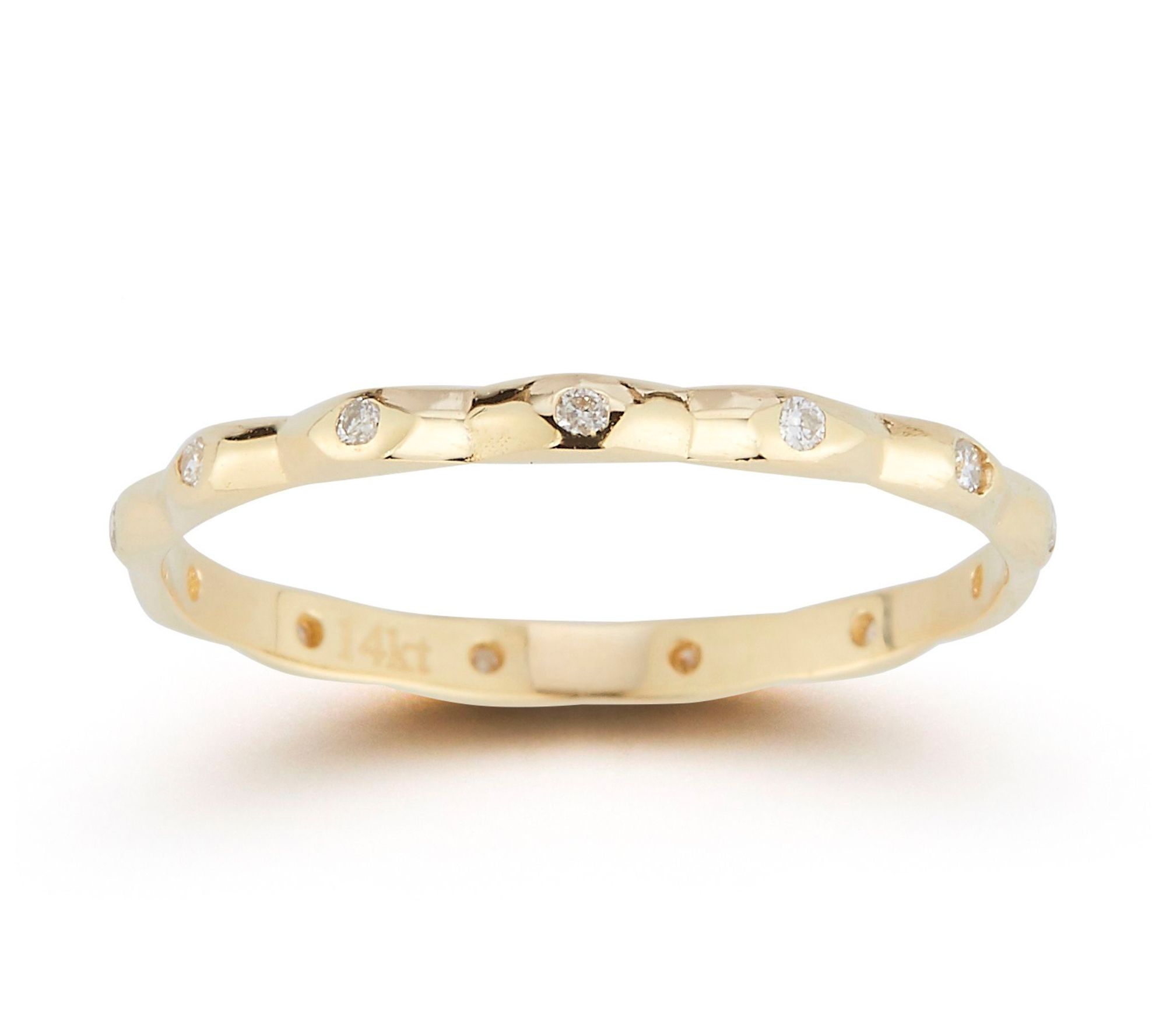 Luminosa Gold Diamond Pyramid Band Ring, 14K