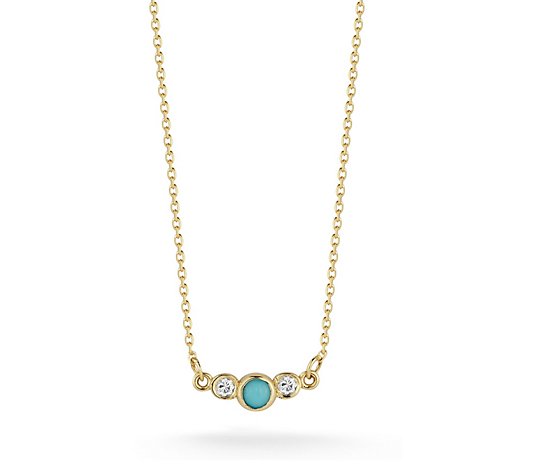Luminosa Gold Turquoise & Diamond Necklace, 14K