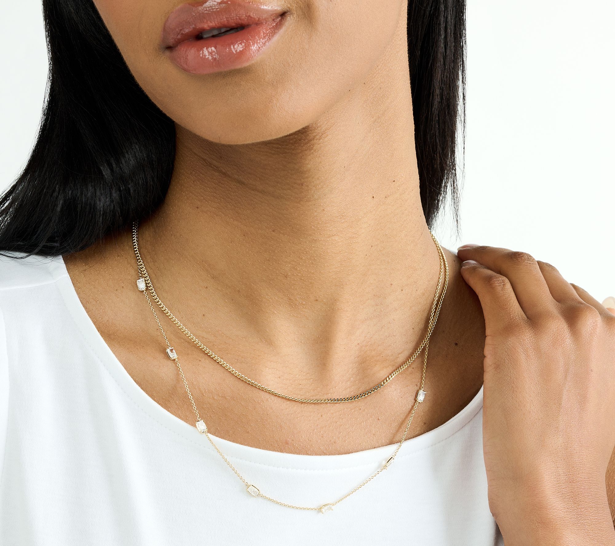 16 Layered Curb Chain Necklace - A New Day™ Gold : Target