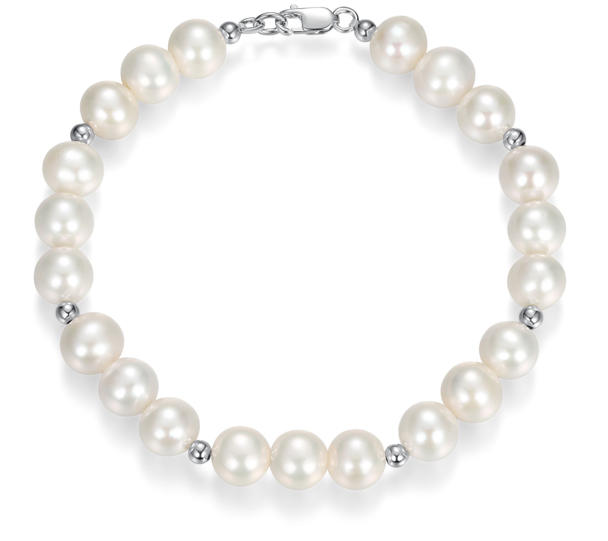 Affinity Cultured Pearl Bracelet, Sterling Silver - QVC.com