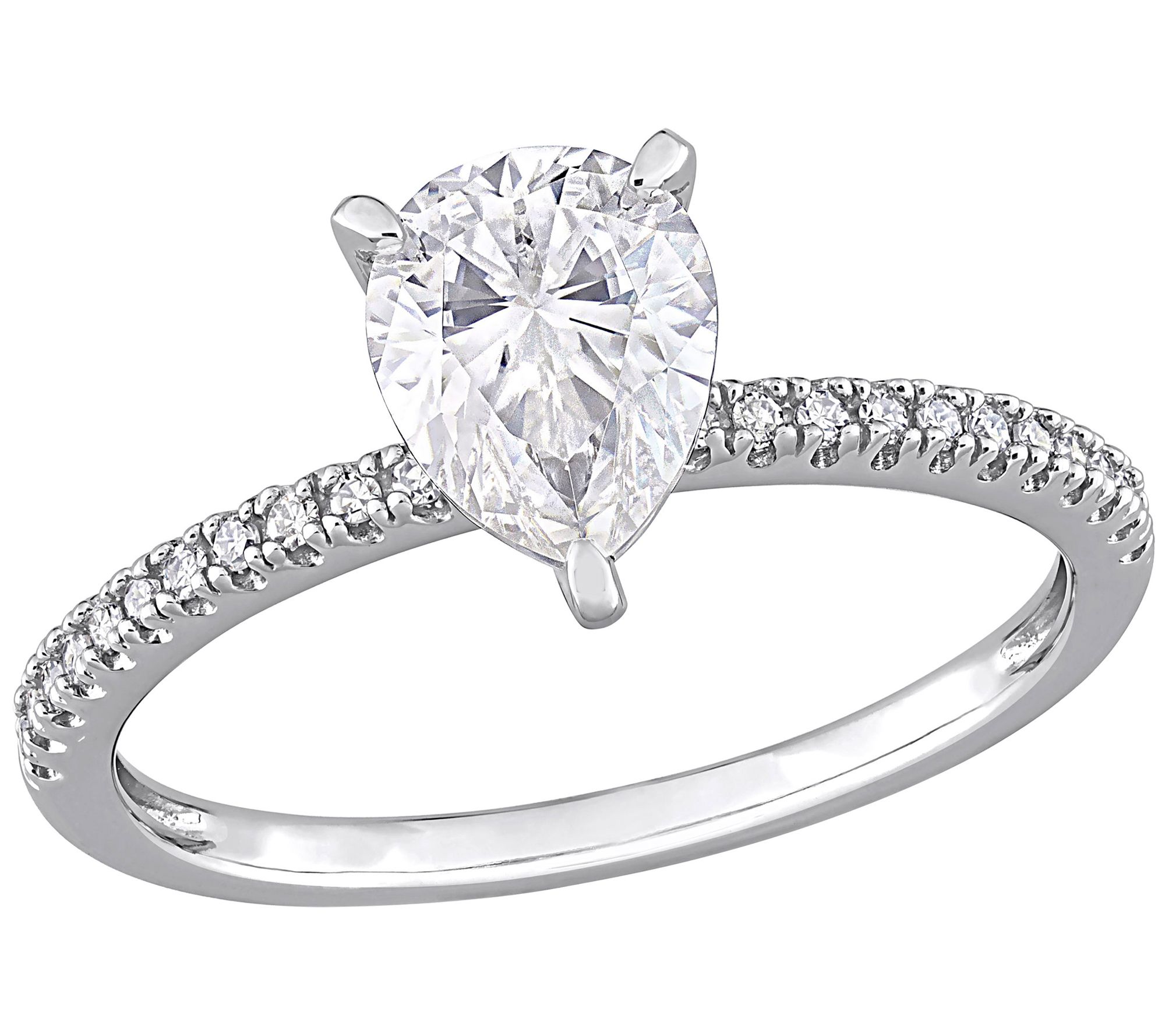 MoissanIce 1.25 cttw Moissanite & Diamond Engagement Ring, 14K - QVC.com