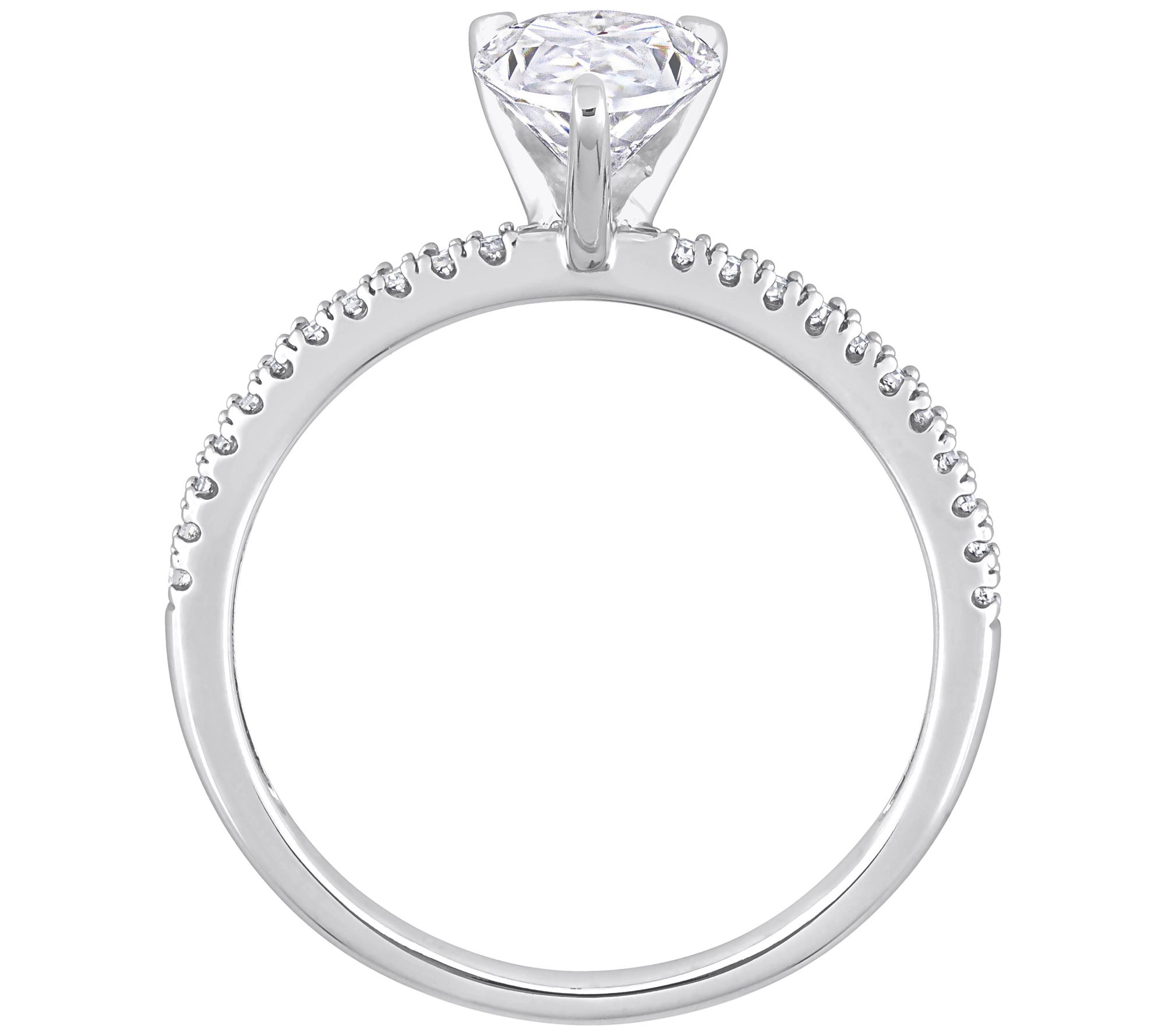 MoissanIce 1.25 cttw Moissanite & Diamond Engagement Ring, 14K