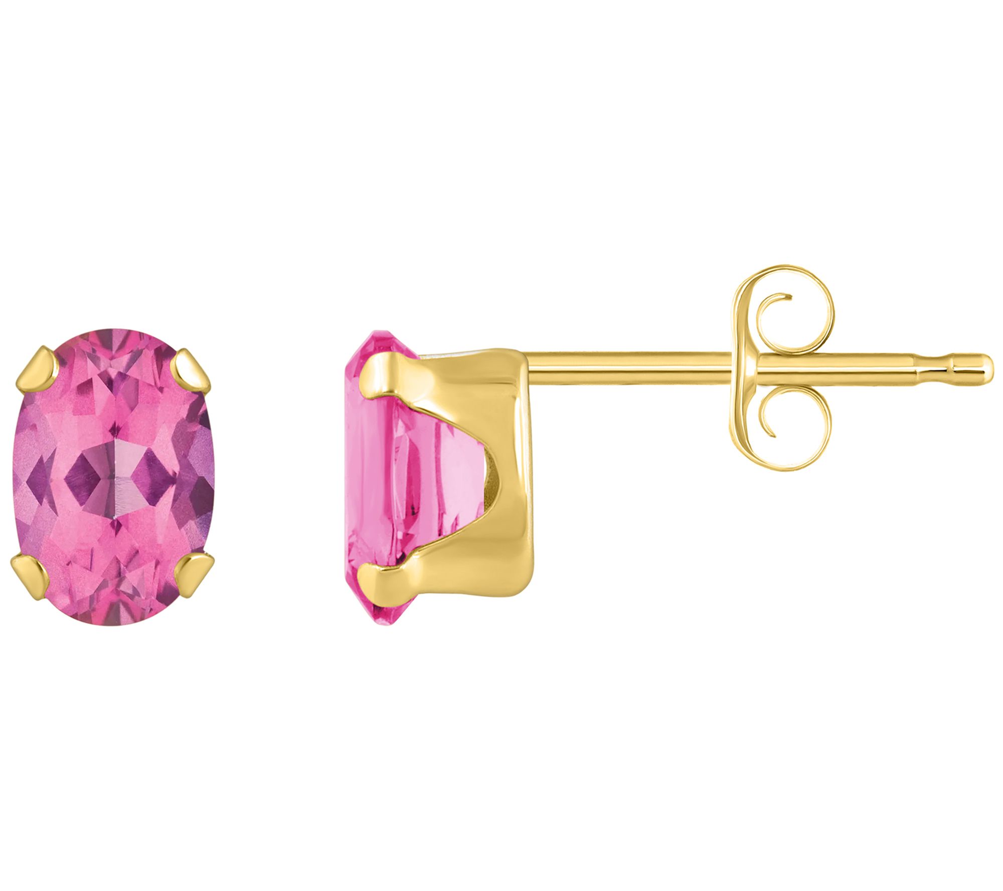 Affinity Gems Oval Gemstone Stud Earrings, 10K Gold