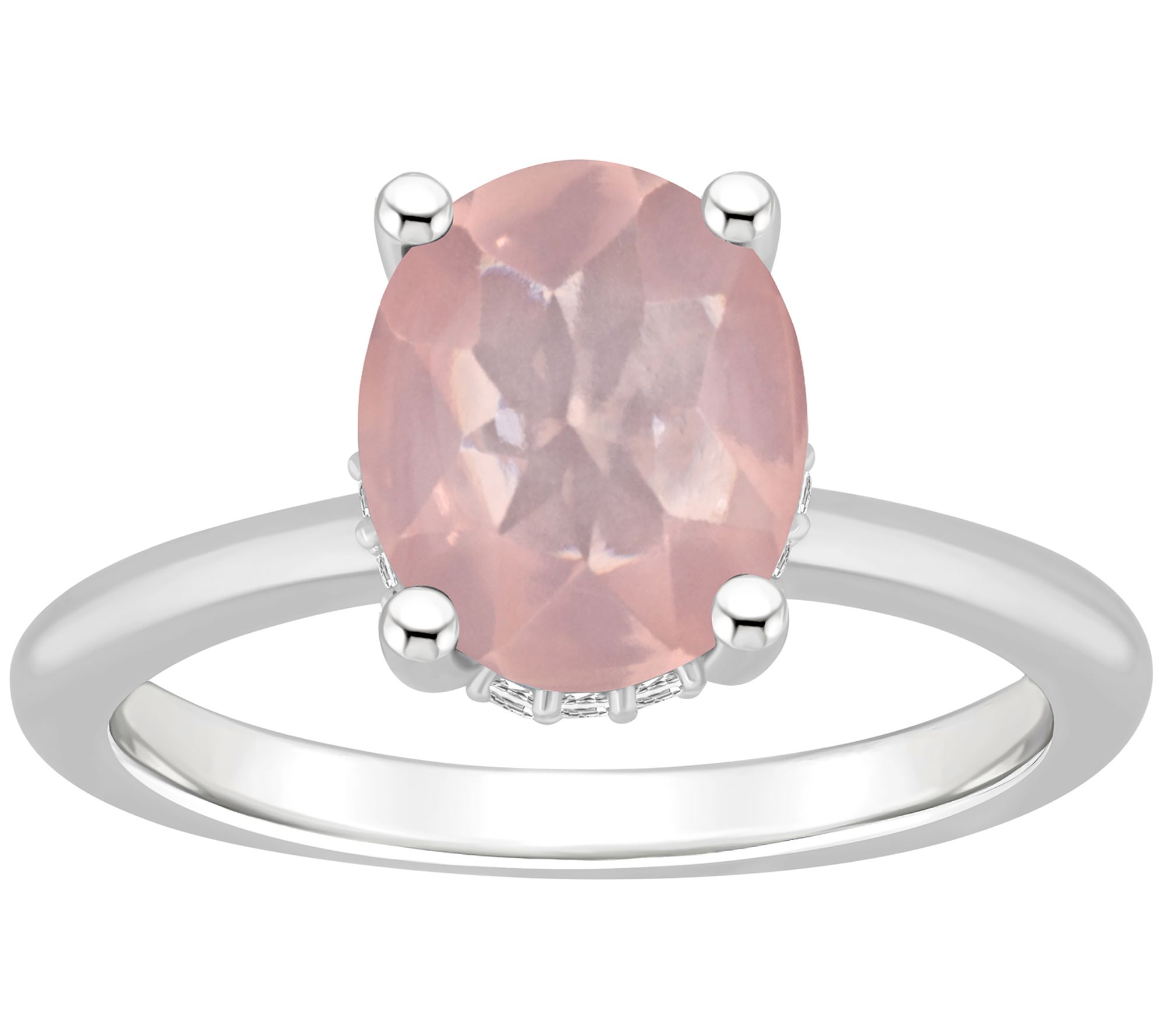 Affinity Gems Oval Gemstone & Diamond Gallery Ring, Sterling