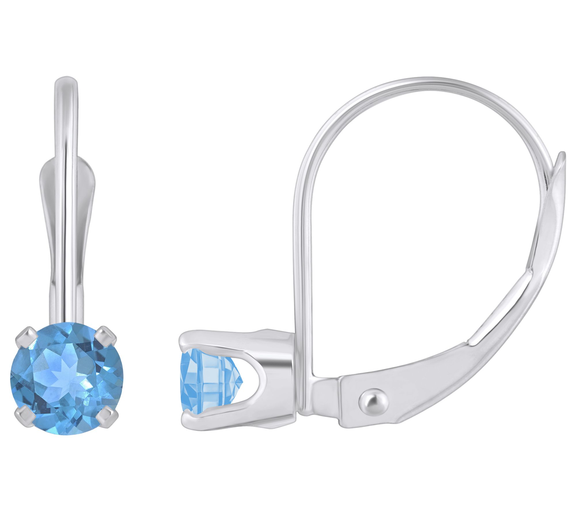 Affinity Gems Round Gemstone Leverback Earrings, 14K