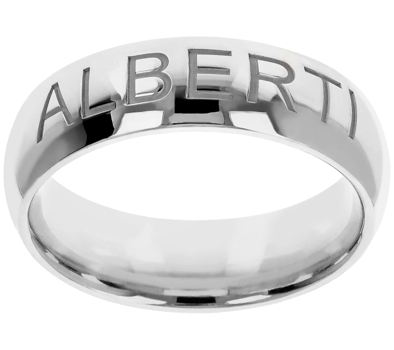 Italian Silver Personalized Me n's Polished Ba nd Ring