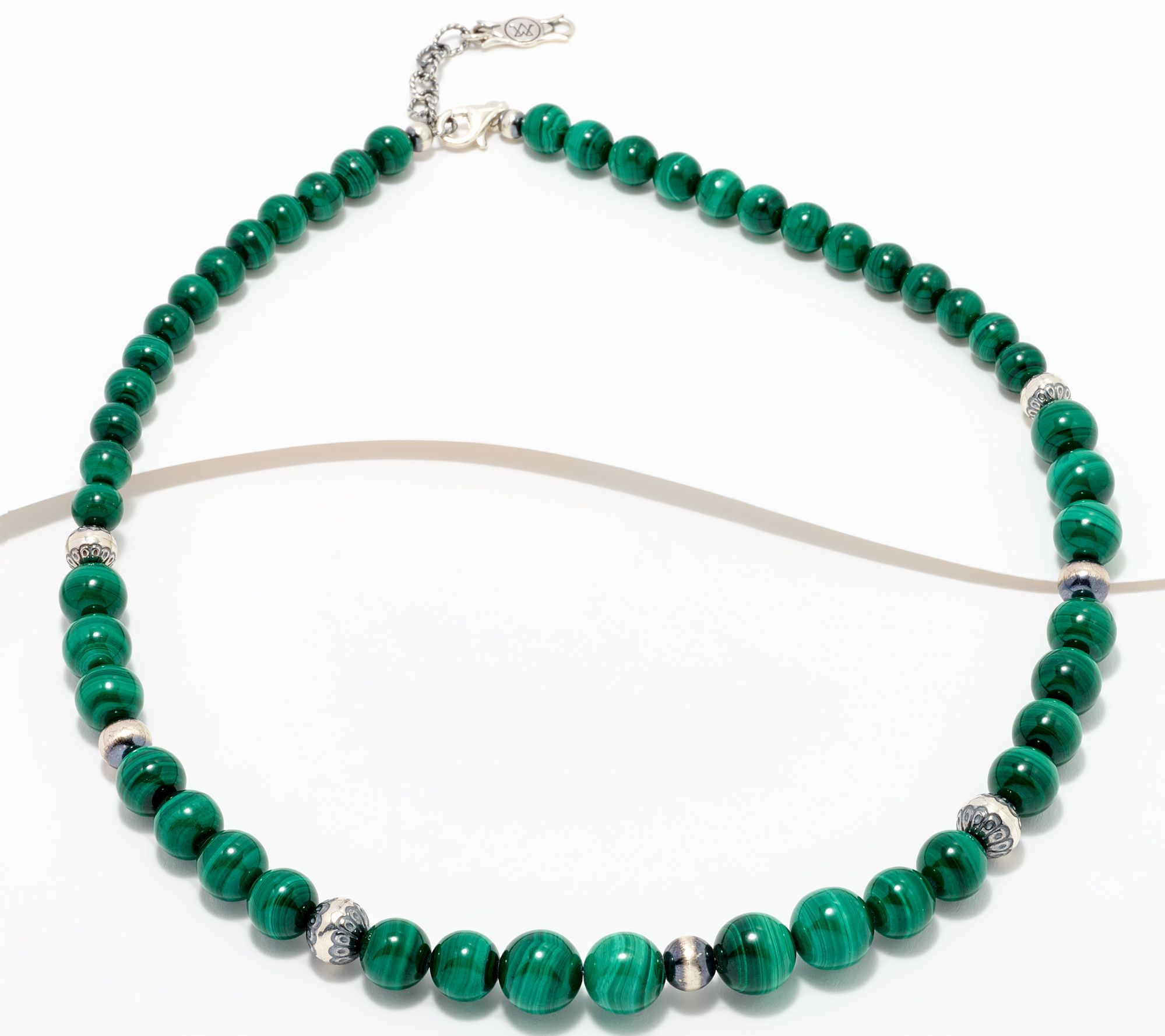 American West Graduated Gemstone & Silver Bead 20" Necklace