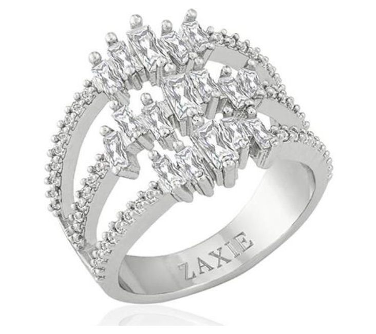 Diamonique x Zaxie Sheer Confidence Mutli-Row RIng