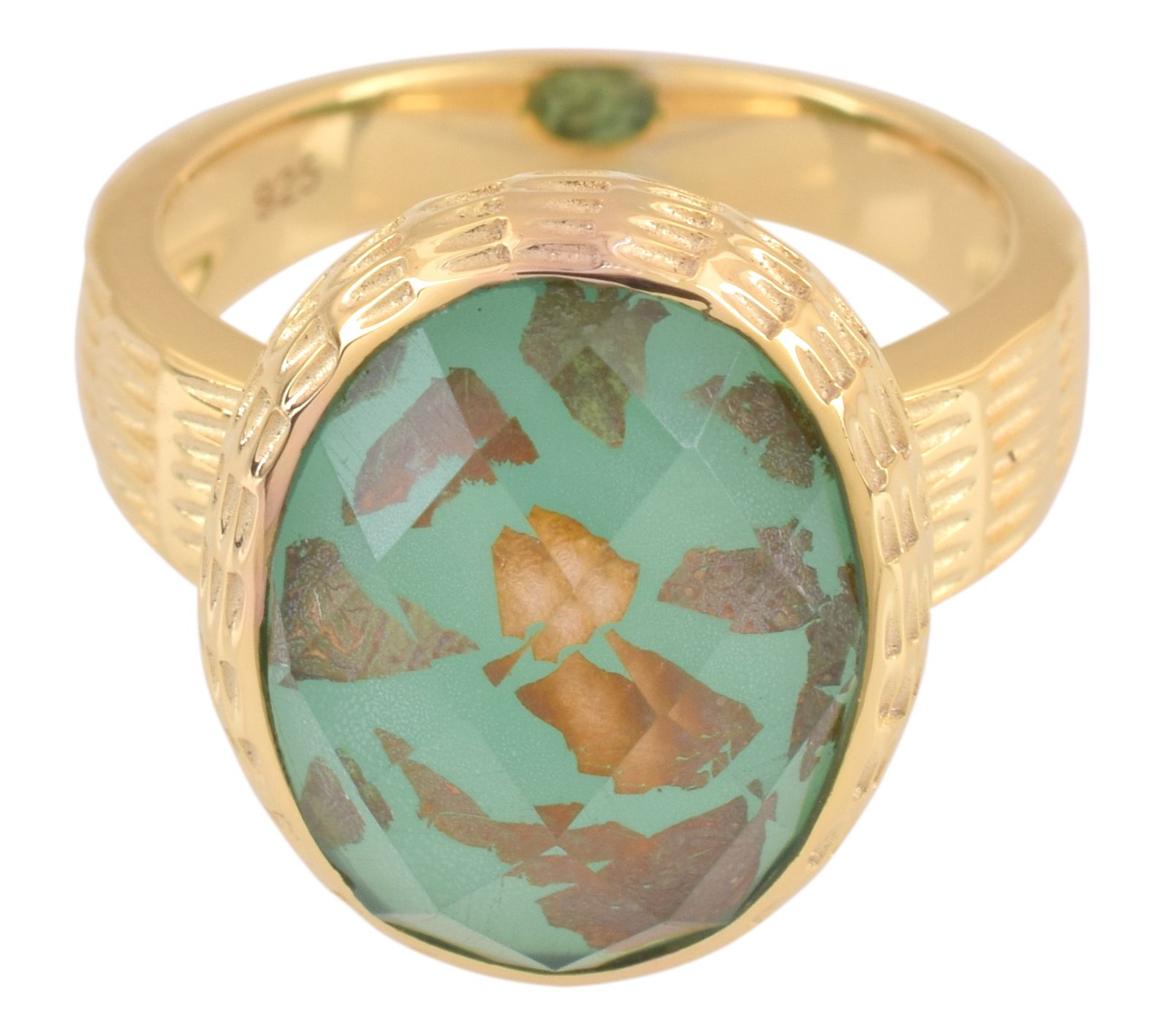 Affinity Gems Gold Flake Doublet Ring, 14K GoldPlated
