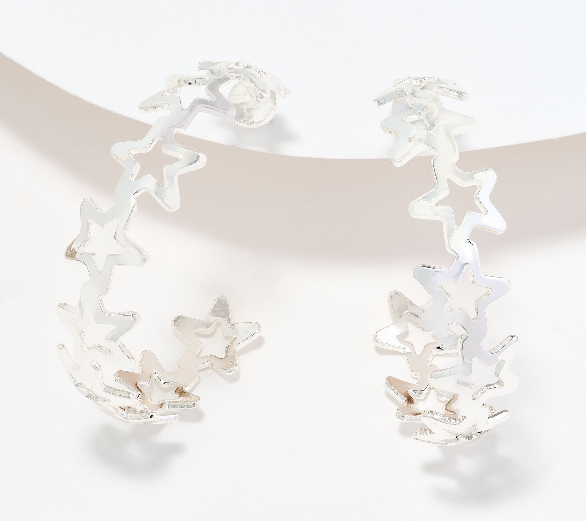 "As Is" Joan Rivers Cascading Stars Hoop Earrings