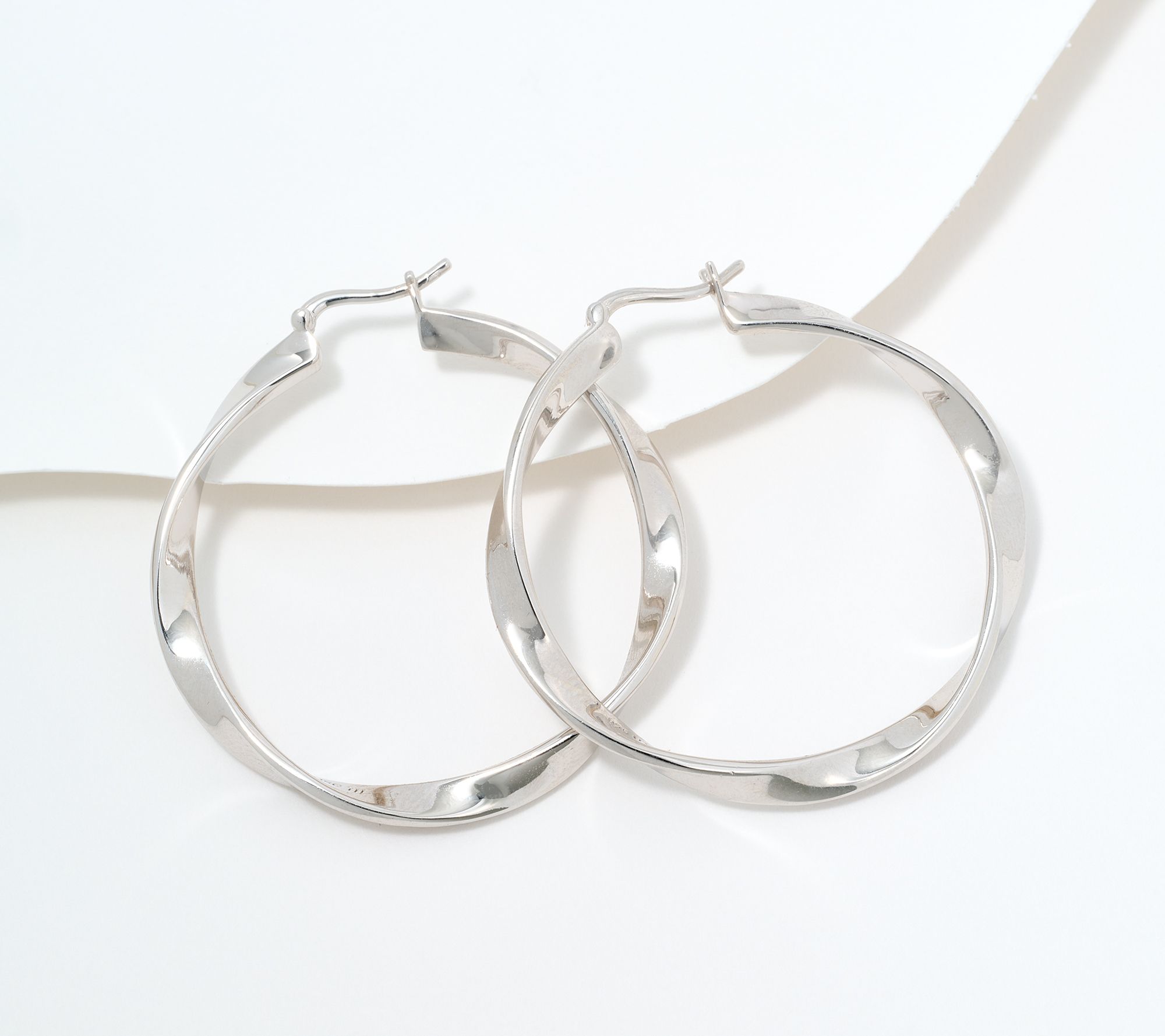Christian James by Scott Grimes Sterling Silver 1-1/2" Ripple Hoop Earrings