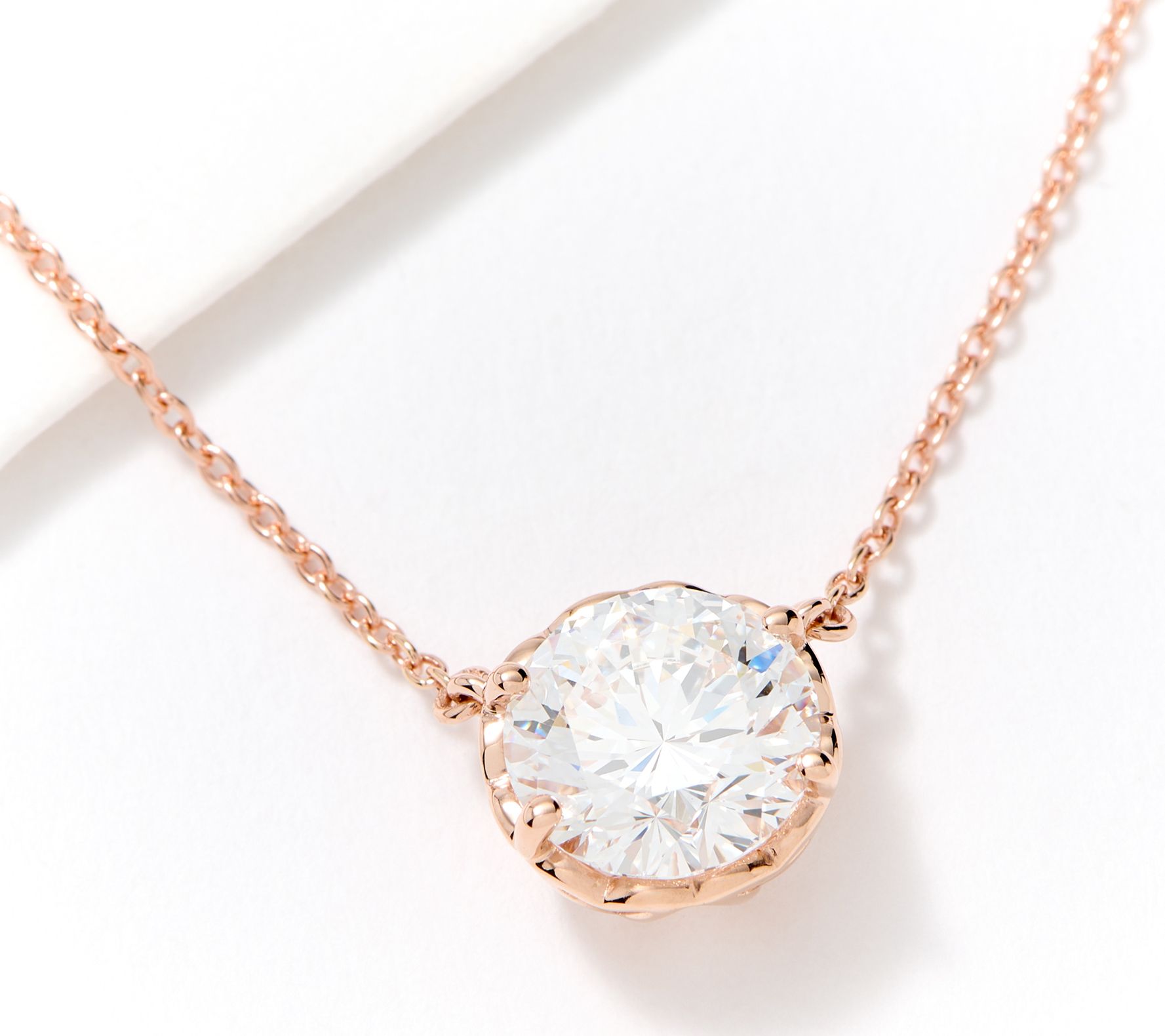 "As Is" Brilliant Rose by Fire Light Lab 2.00ct Necklace, 14K