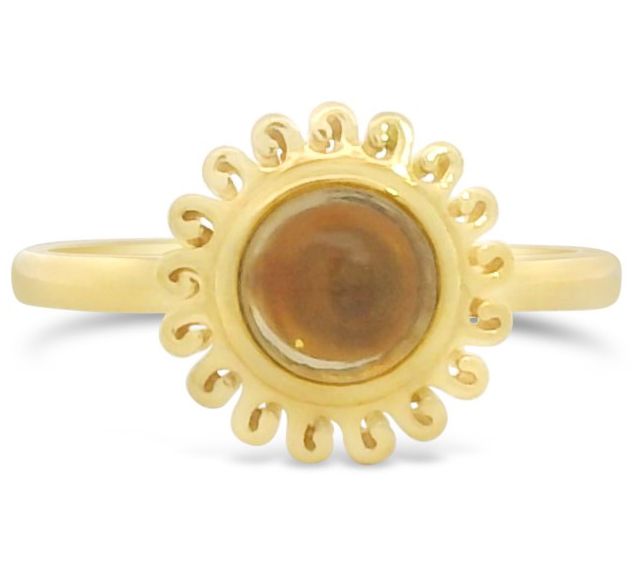Goddaughters 14K Gold Clad Citrine Sun Ring