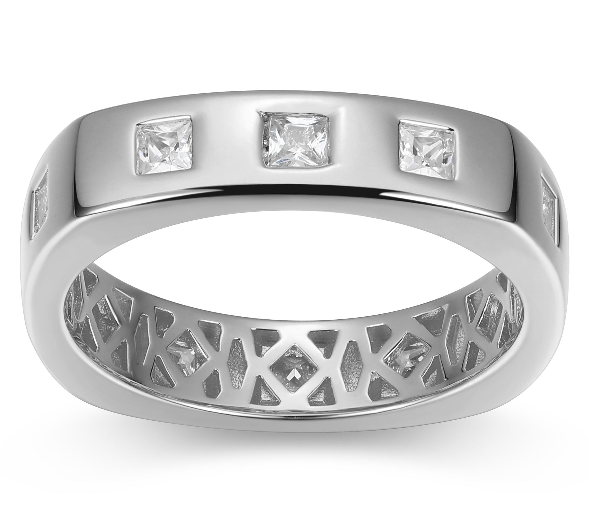 Diamonique Men's 1.65 cttw Band Ring, SterlingSilver
