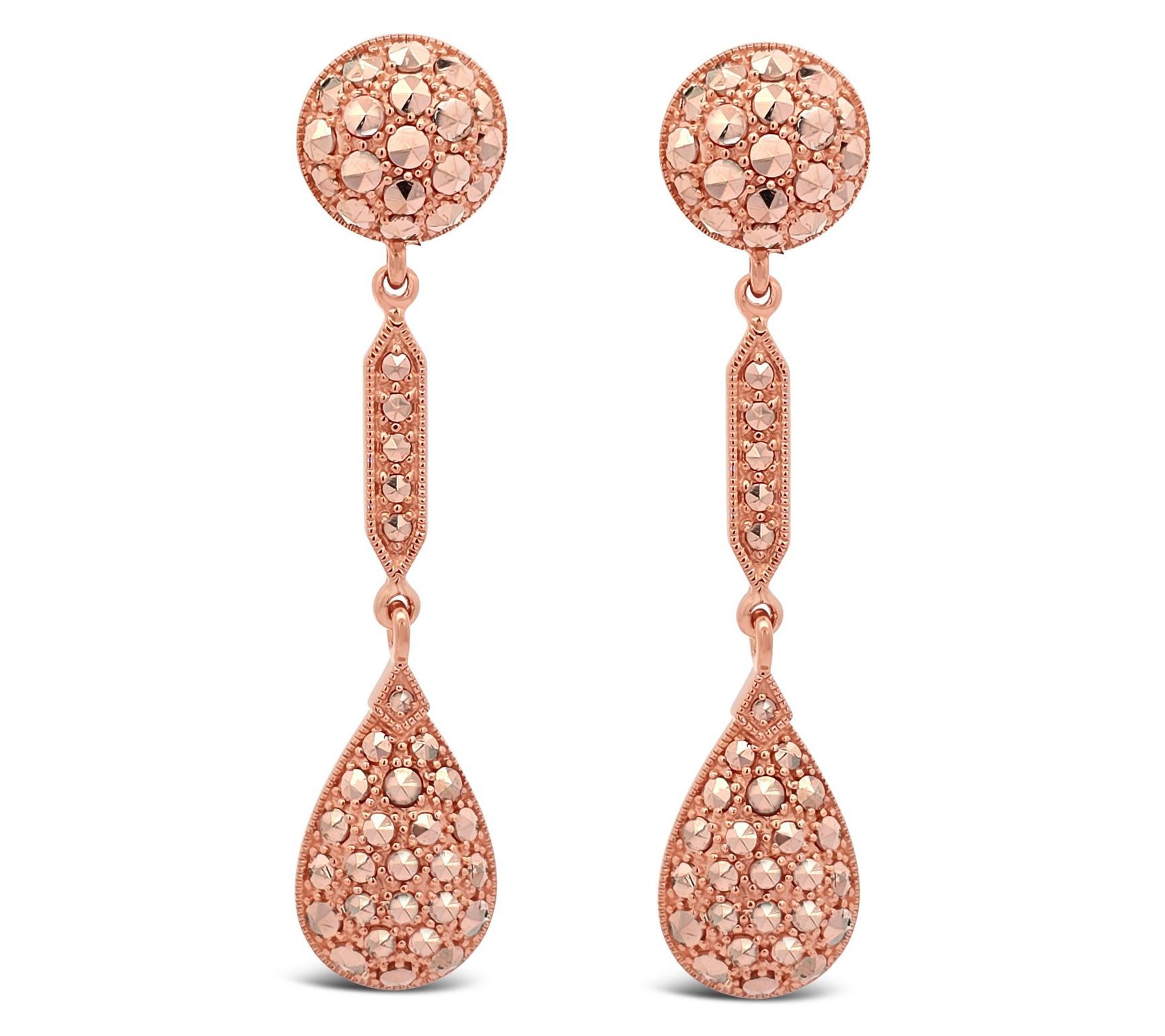 Dallas Prince 14K Gold Clad Double Drop Earrings