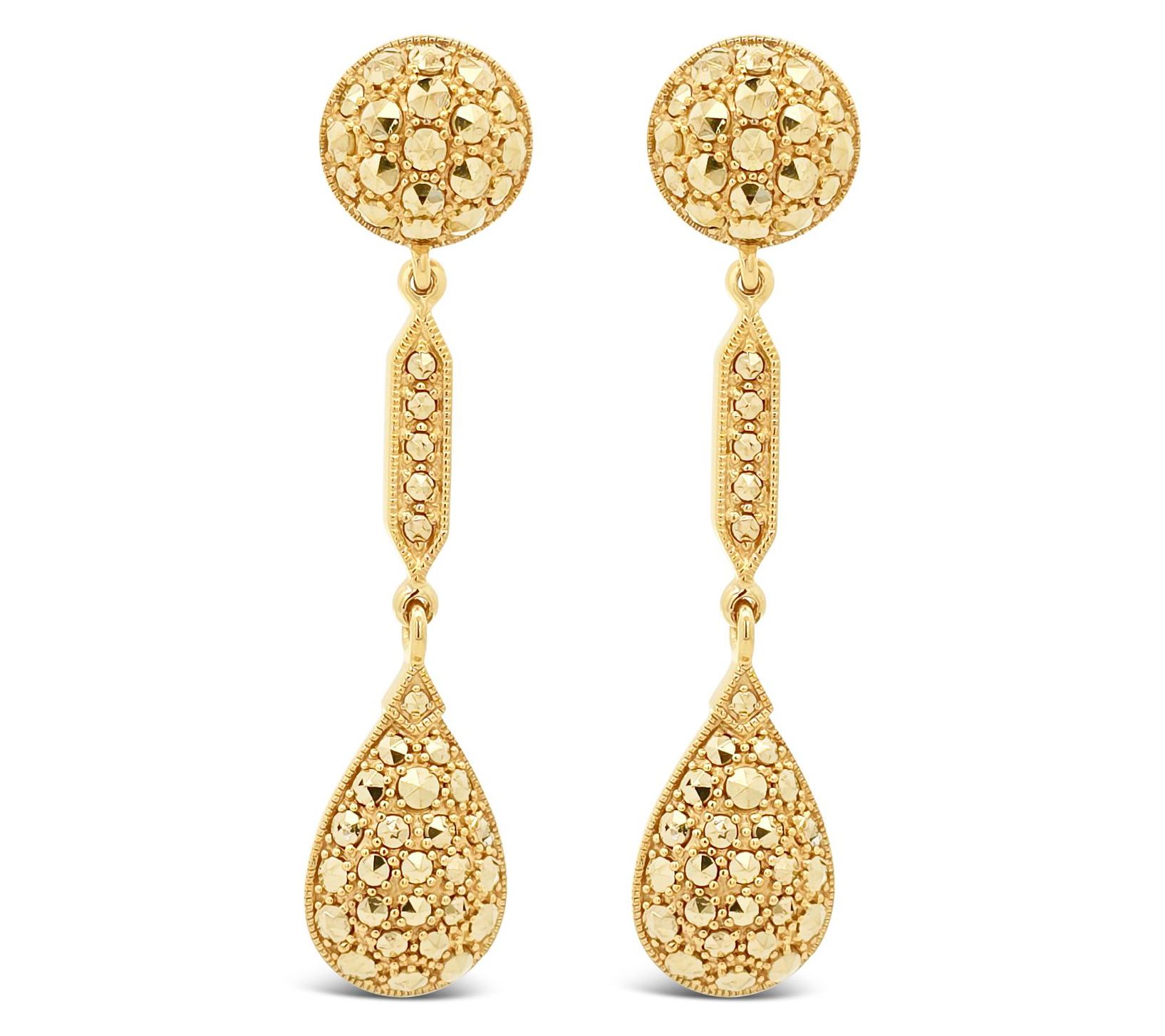 Dallas Prince 14K Gold Clad Double Drop Earrings